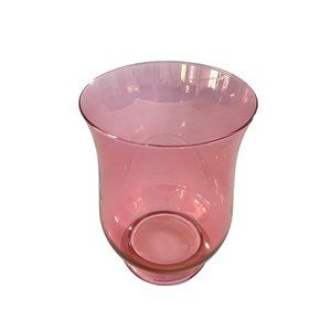 Iridescent Pink Vase or Hurricane from Krosno